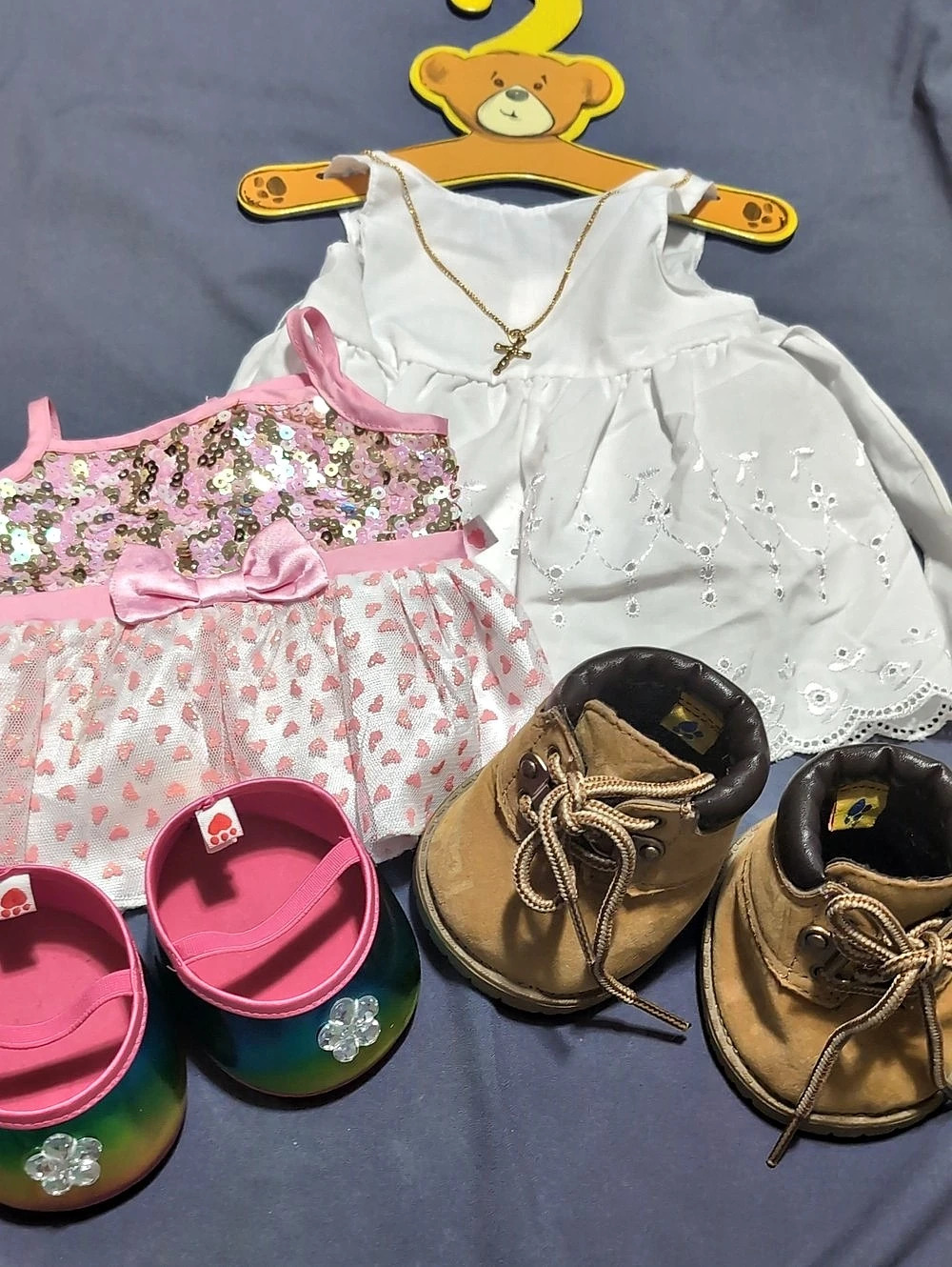 Build A Bear Clothing Lot BAB Dress Boots Rainbows Sequin *Q25